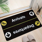 Felpudo de puerta de llegadas y salidas del aeropuerto