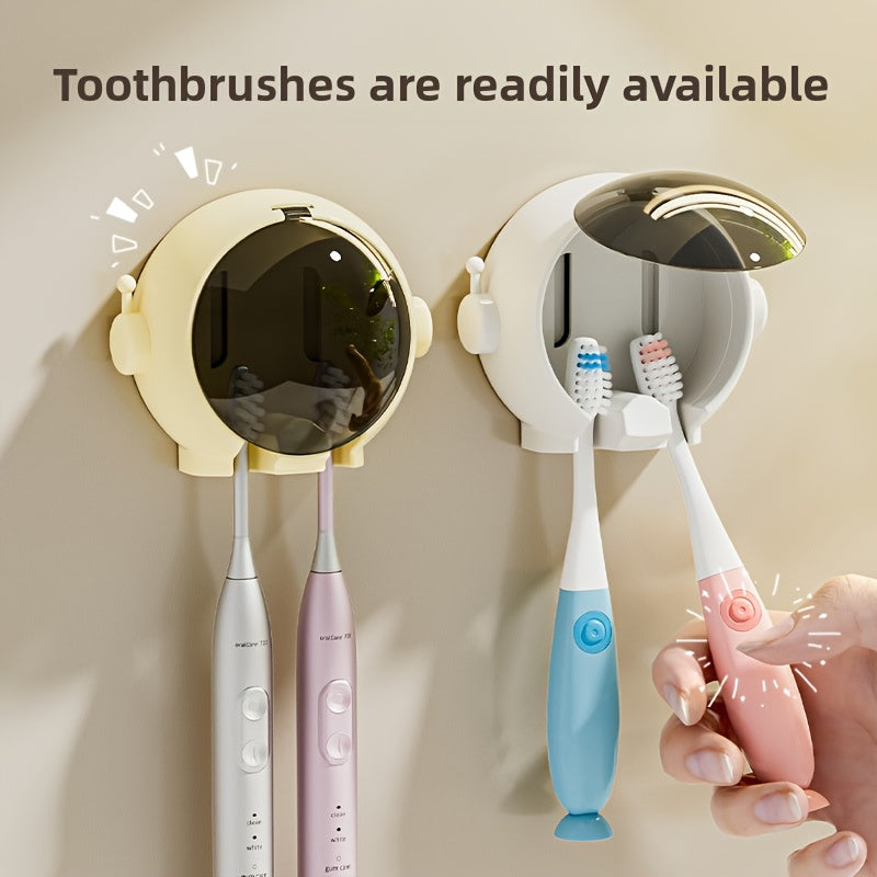 Wall-Mounted Toothbrush Holder with Cover