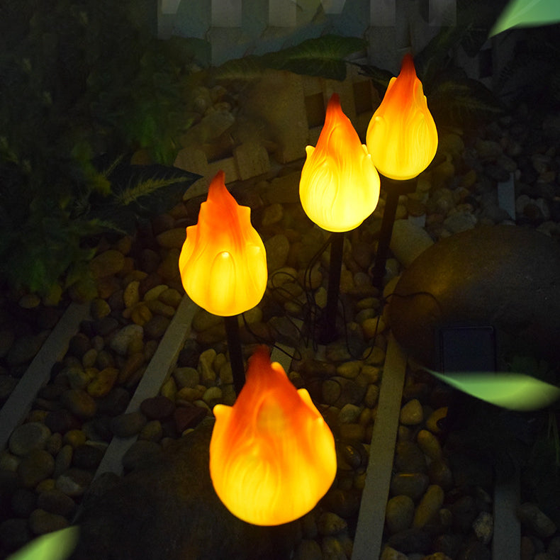 Solar Flame Garden Stake Light with Warm LED Glow