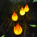 Solar Flame Garden Stake Light with Warm LED Glow