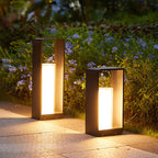 Moderne udendørs solar LED-pullertlampe til haven