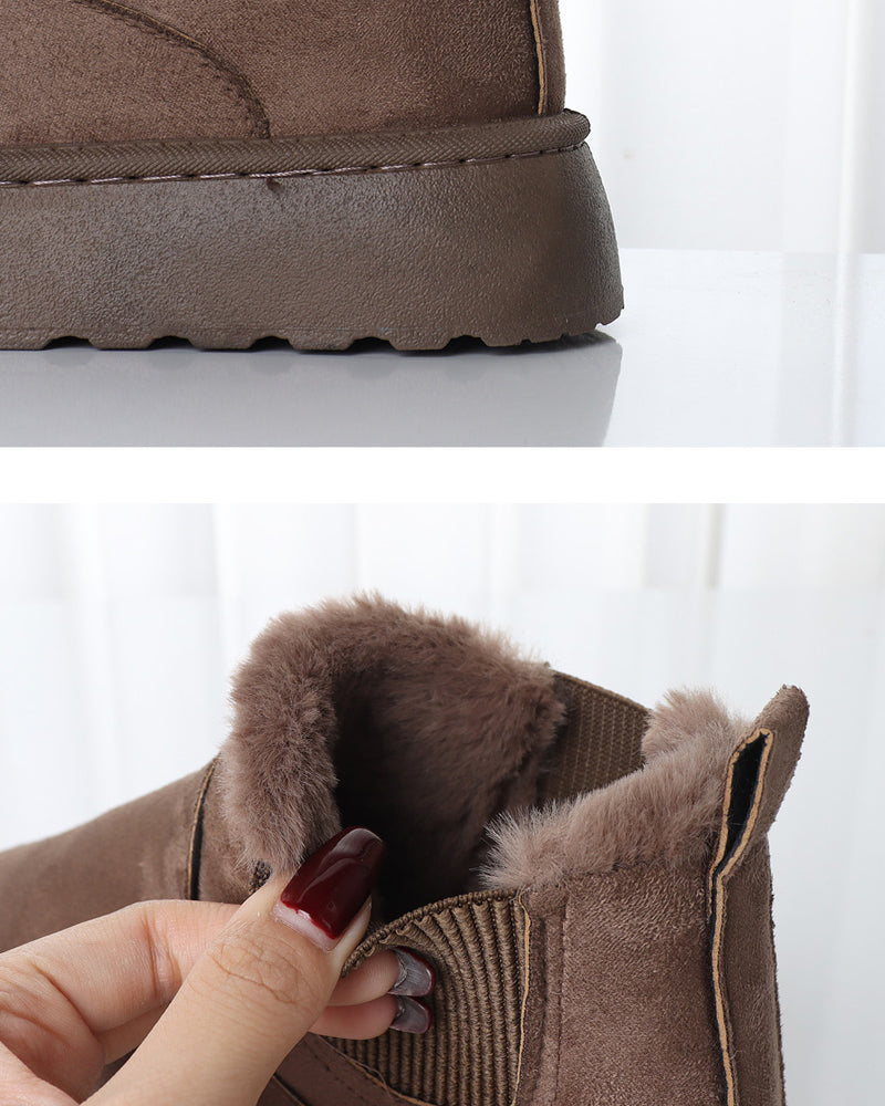 Stivaletti Chelsea da donna con platform e fodera in ecopelliccia