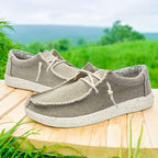 Herren-Freizeitschuhe aus Canvas mit Schnürsenkeln
