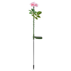 Solcellsdriven trädgårdsbelysning med blomma, påle och färgglatt LED-sken