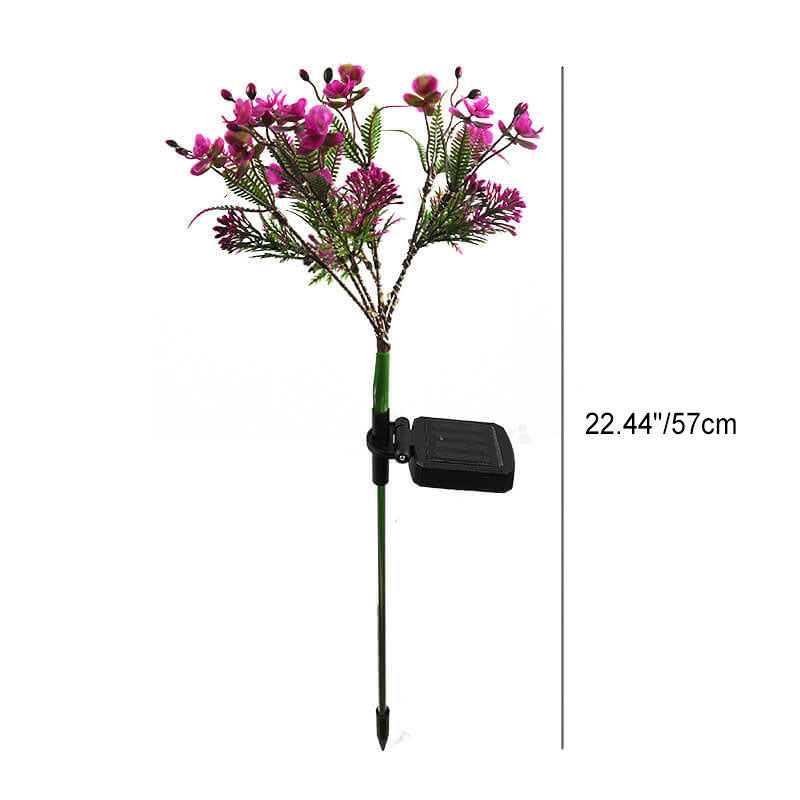 Solcelledrevet lilla blomsterbedslampe på spyd med LED-lys