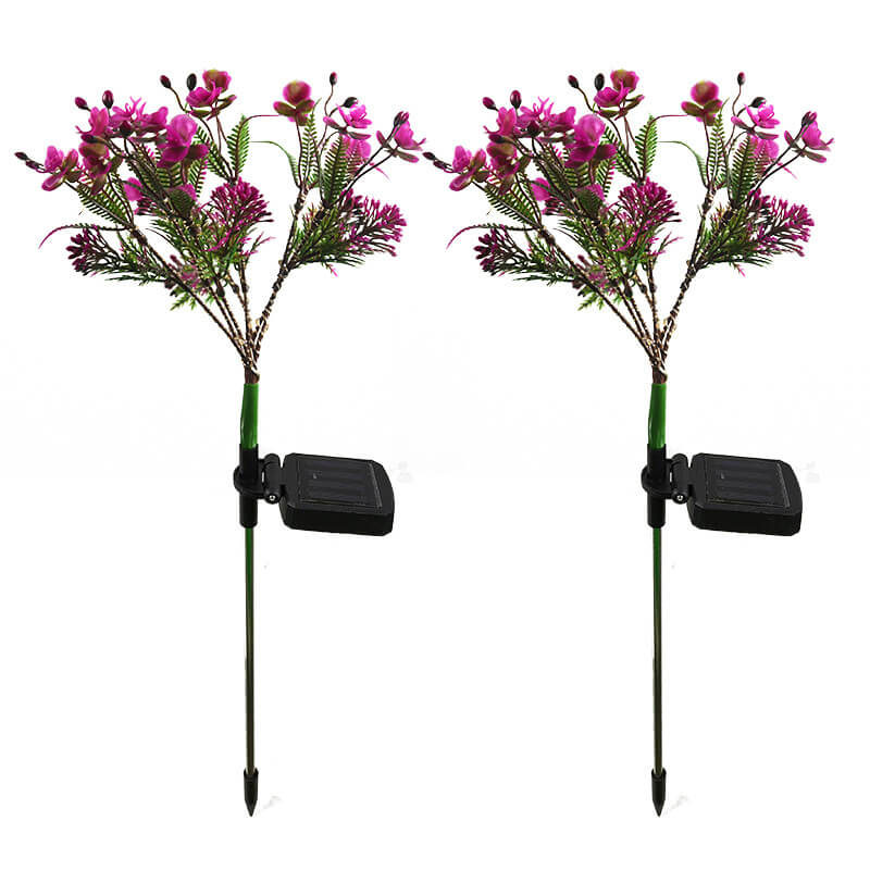 Solcelledrevet lilla blomsterbedslampe på spyd med LED-lys