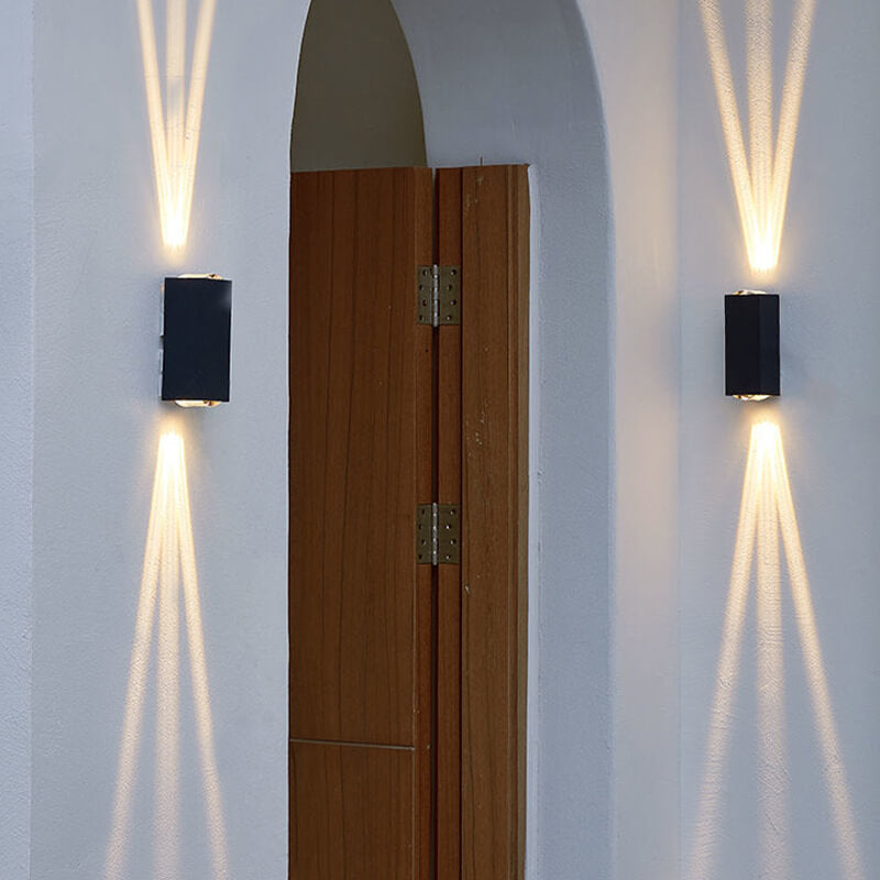 Lampada da parete rettangolare Scandi a LED per esterni con luce rivolta verso l'alto e verso il basso