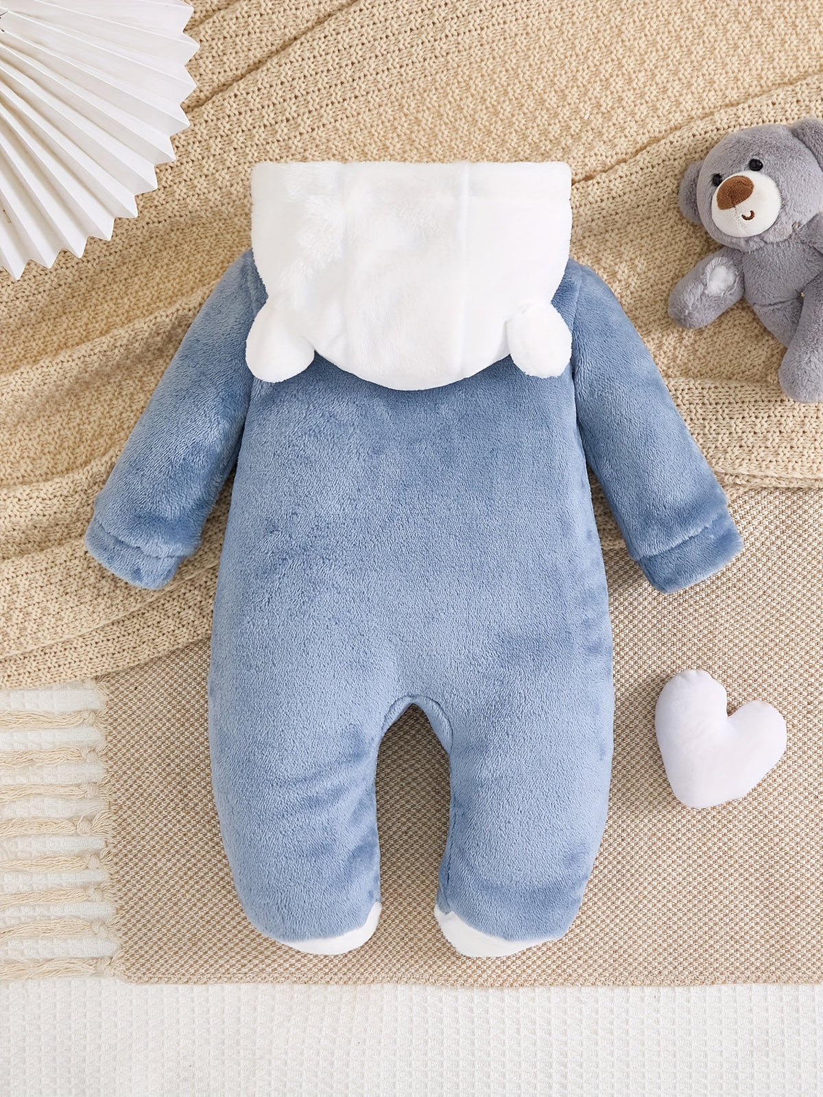 Baby Bear Hooded Fleece Romper