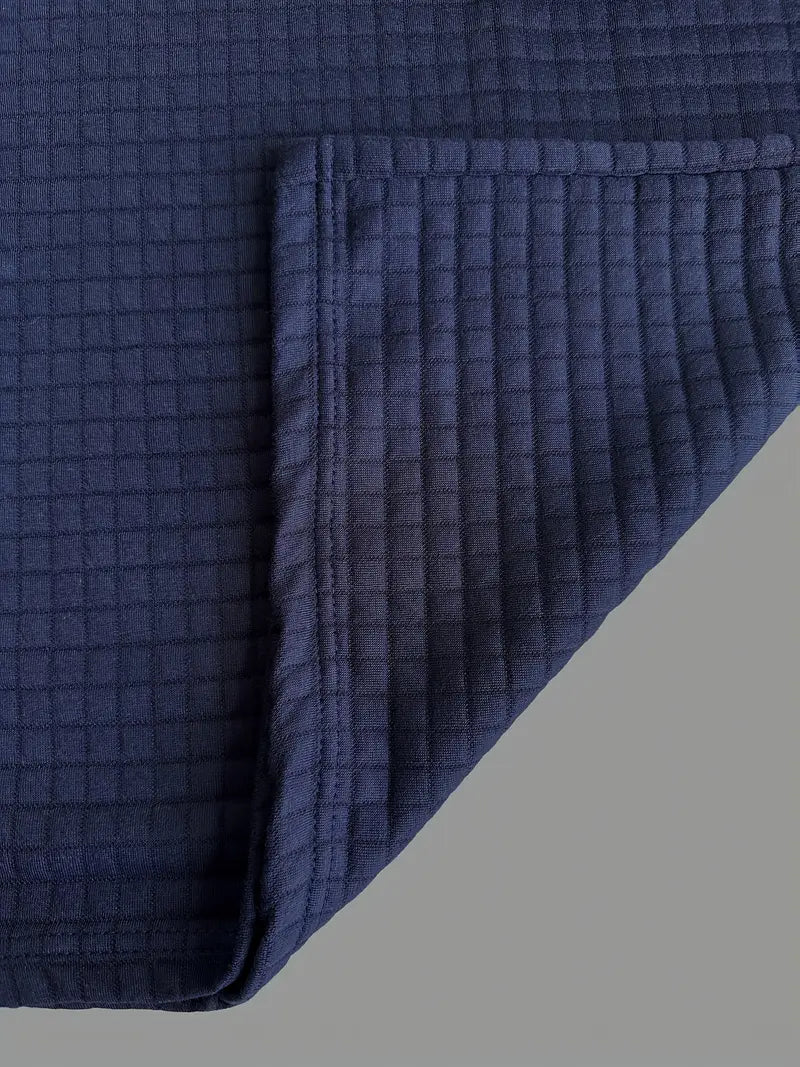 Camiseta polo de hombre con botones hasta el cuarto, manga larga y textura