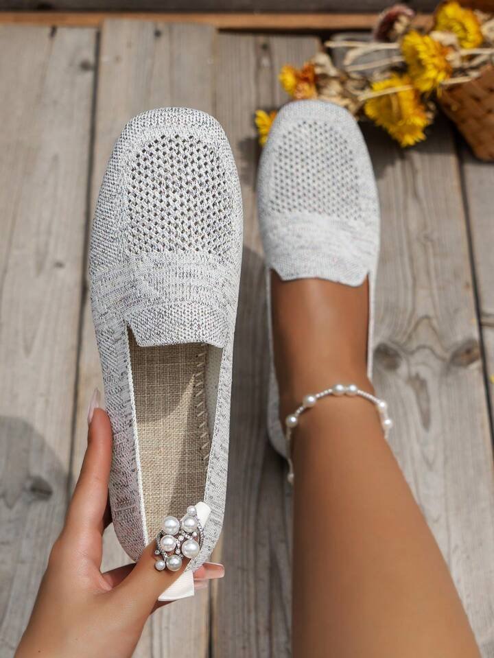 Women's Breathable Knit Slip-On Flats