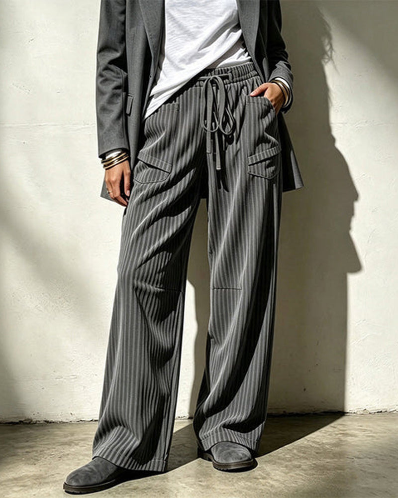 Women’s Corduroy Drawstring Wide Leg Cargo Pants