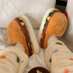 Pantuflas de hamburguesa de peluche