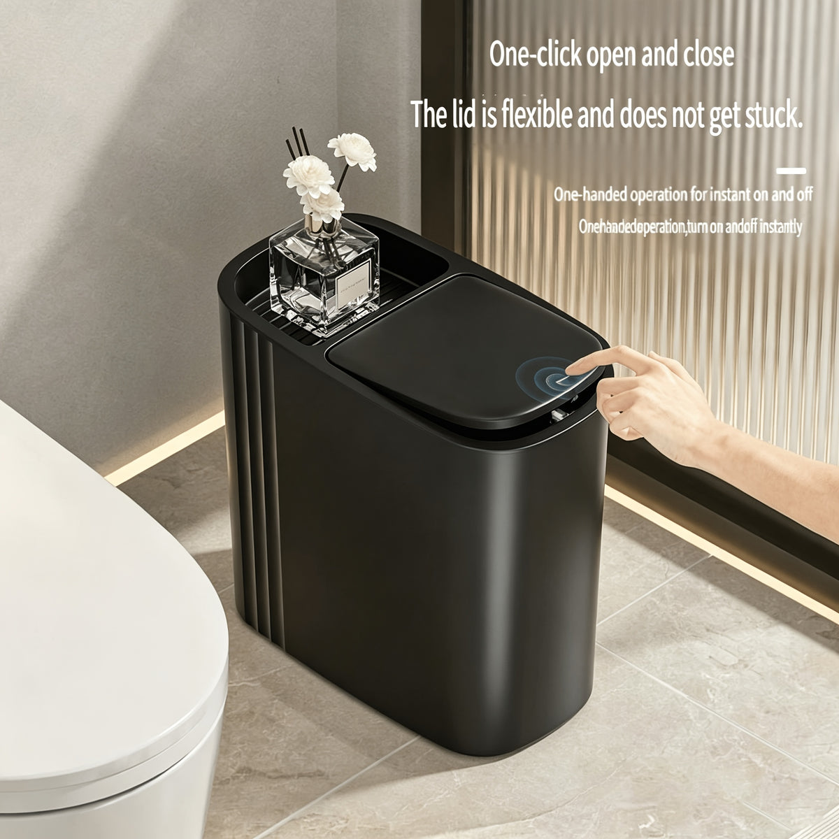 12L Touch Sensor Bathroom Bin