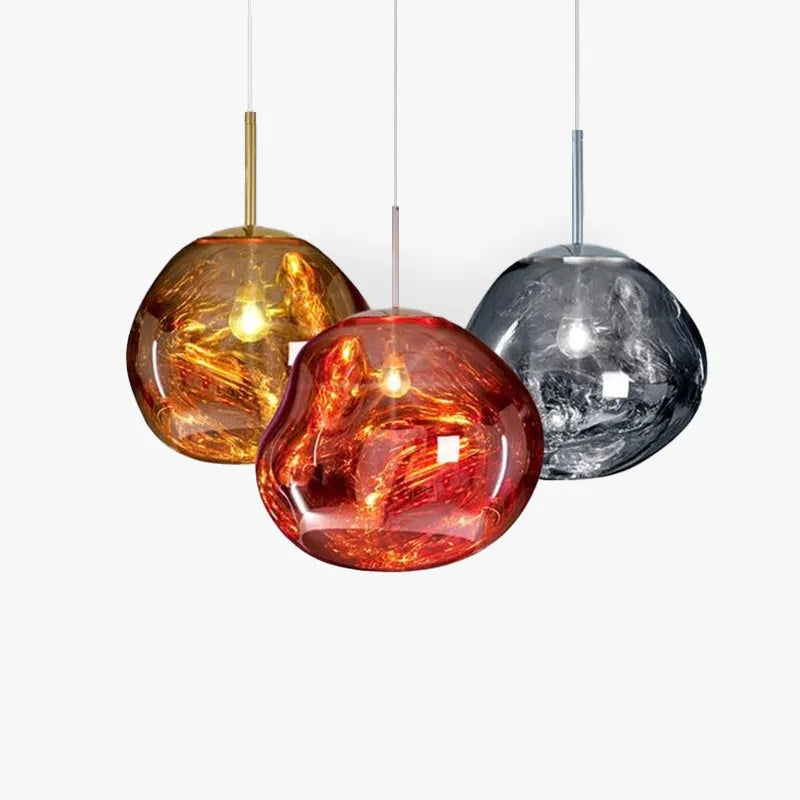 Lampada a sospensione in acrilico effetto fuso