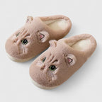 Mjuka tofflor med kattmotiv för kvinnor