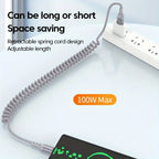 Câble de charge spiralé USB-A vers USB-C