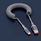Câble de charge spiralé USB-A vers USB-C