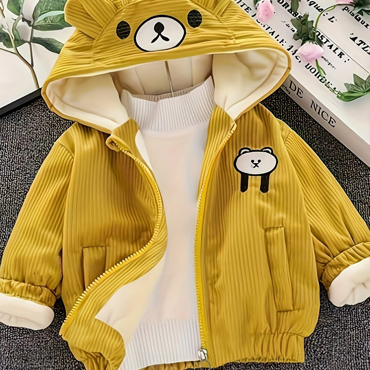 Kids Bear Hooded Padded Jacket