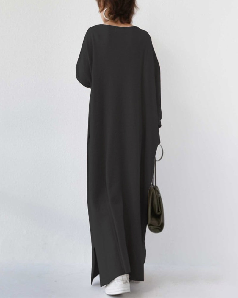 Women's Relaxed V-Neck Maxi Dress