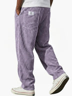 Herren Cordhose mit geradem Bein und elastischem Bund, lässig