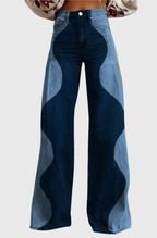 Women's Two-Tone Wide-Leg Jeans