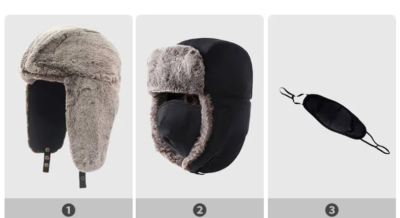 Faux Fur-Lined Winter Trapper Hat
