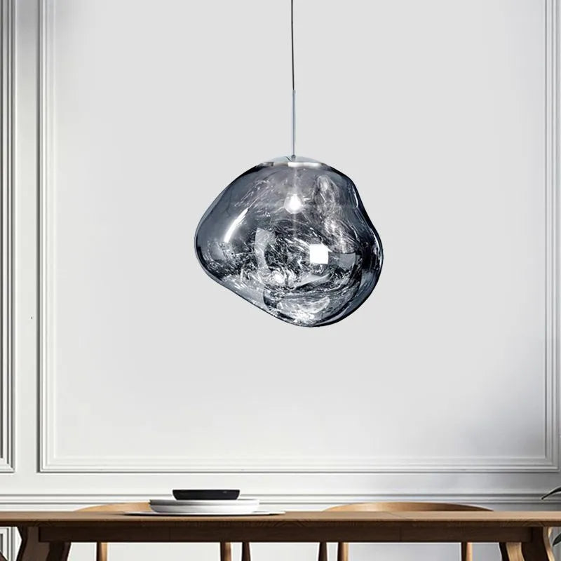 Lampada a sospensione in acrilico effetto fuso