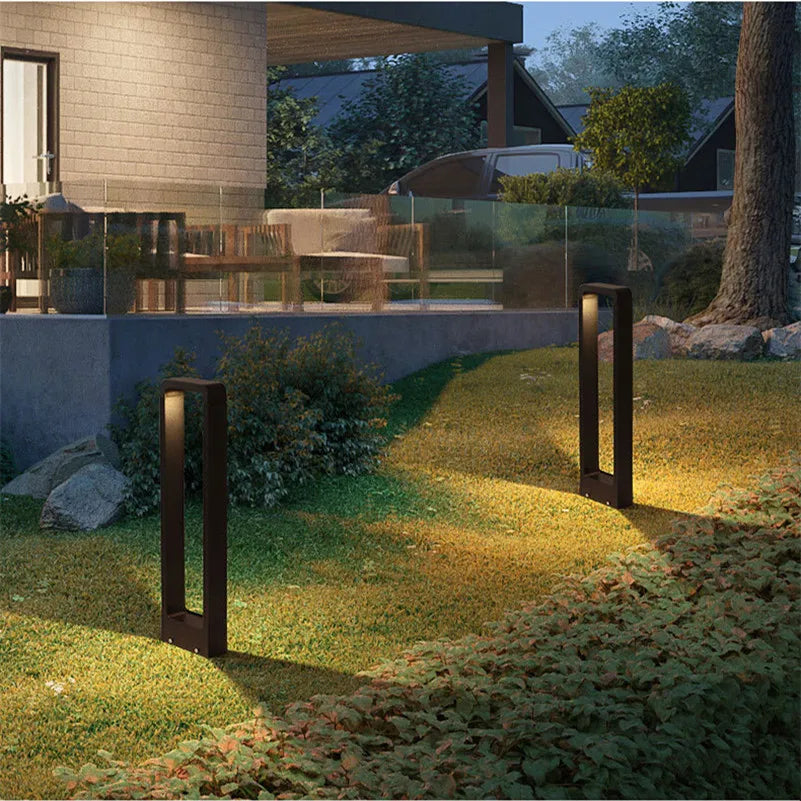 GardenGlow-tyylinen moderni LED-pollarivalaisin ulkokäyttöön