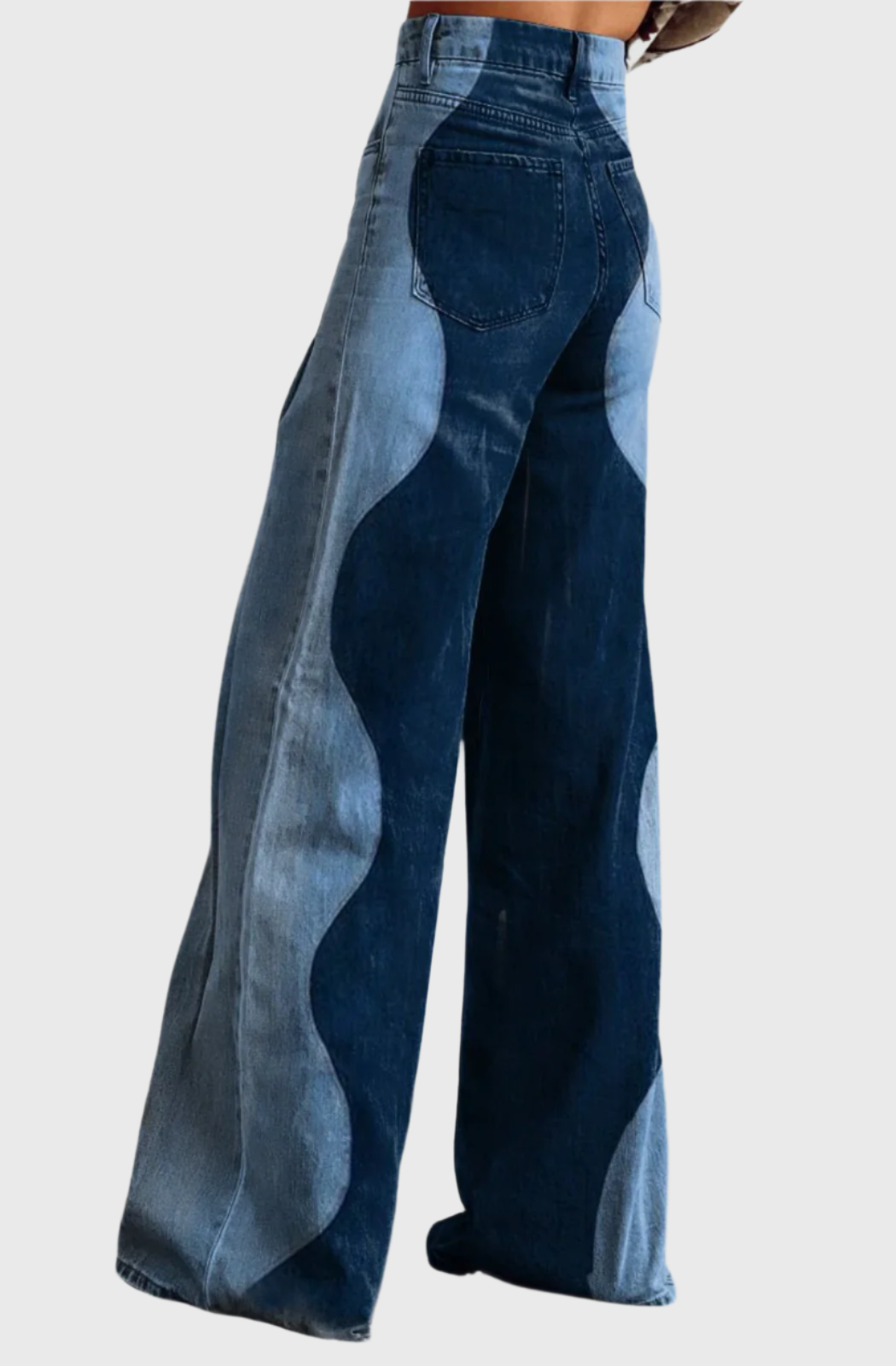 Women's Two-Tone Wide-Leg Jeans