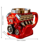 Taza original con forma de motor V8