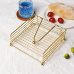 Porta servilletas de alambre con dispensador vertical integrado y base metálica