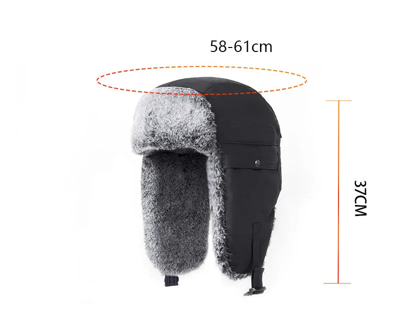 Faux Fur-Lined Winter Trapper Hat