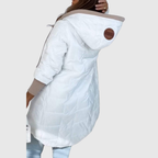 Doudoune longue matelassée à capuche pour femme
