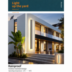 Lampada da parete lineare architettonica a LED con protezione dagli agenti atmosferici IP65