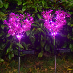 Solcelledrevet lilla blomsterbedslampe på spyd med LED-lys