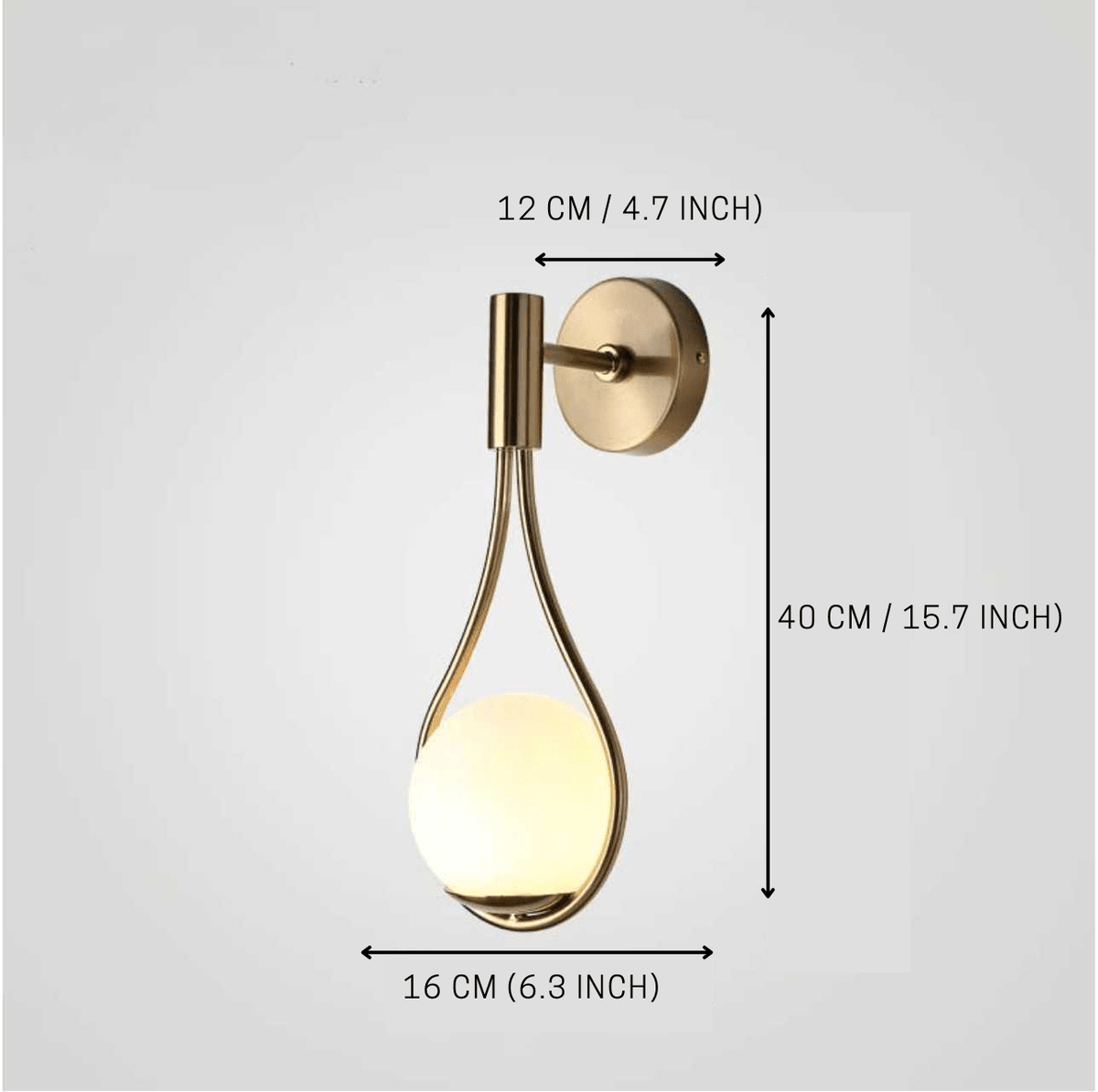 Nordycka szklana lampa ścienna w kształcie kropli