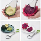 Cortador y cuchara para aguacate