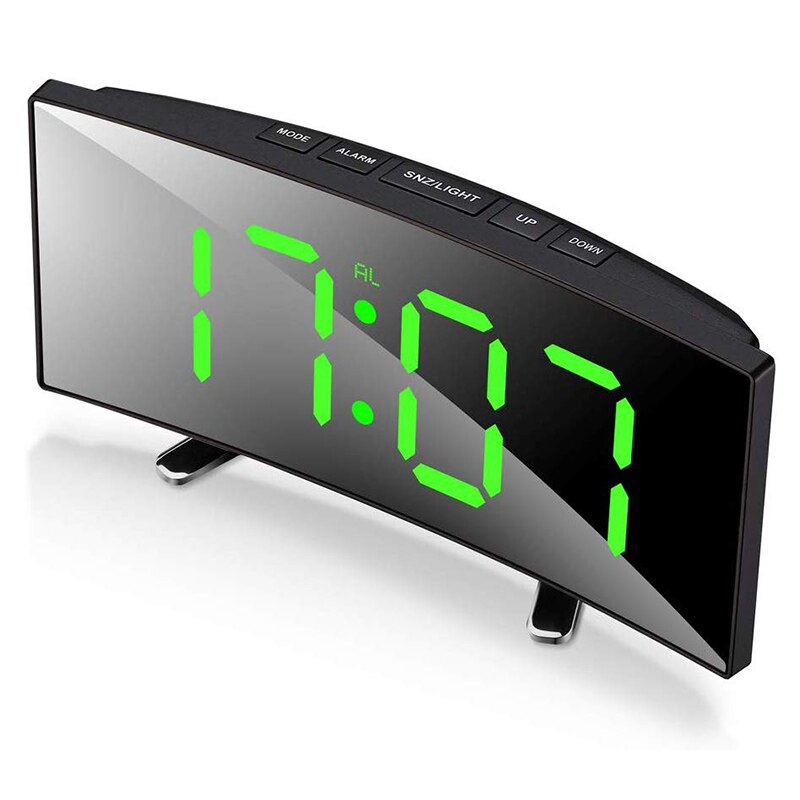 Buet LED-digitalvækkeur med dæmpbart display