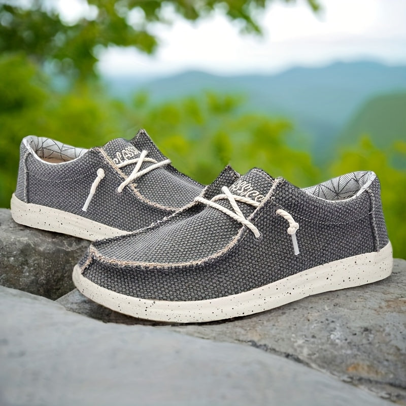 Herren-Freizeitschuhe aus Canvas mit Schnürsenkeln