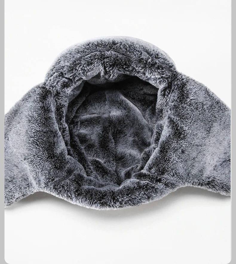 Faux Fur-Lined Winter Trapper Hat