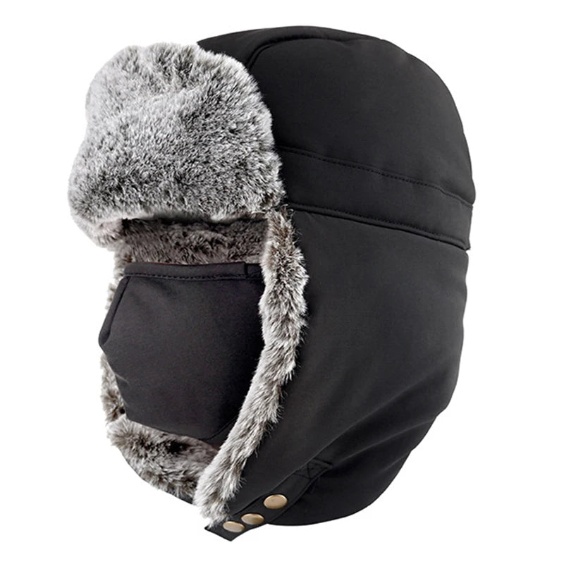 Faux Fur-Lined Winter Trapper Hat