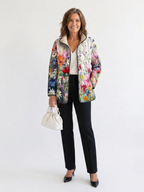 Chaqueta acolchada floral para mujer