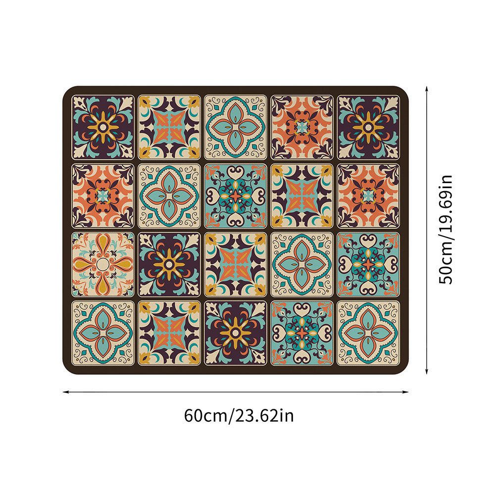 Alfombrilla protectora superior colorida y geométrica a rayas para lavadora