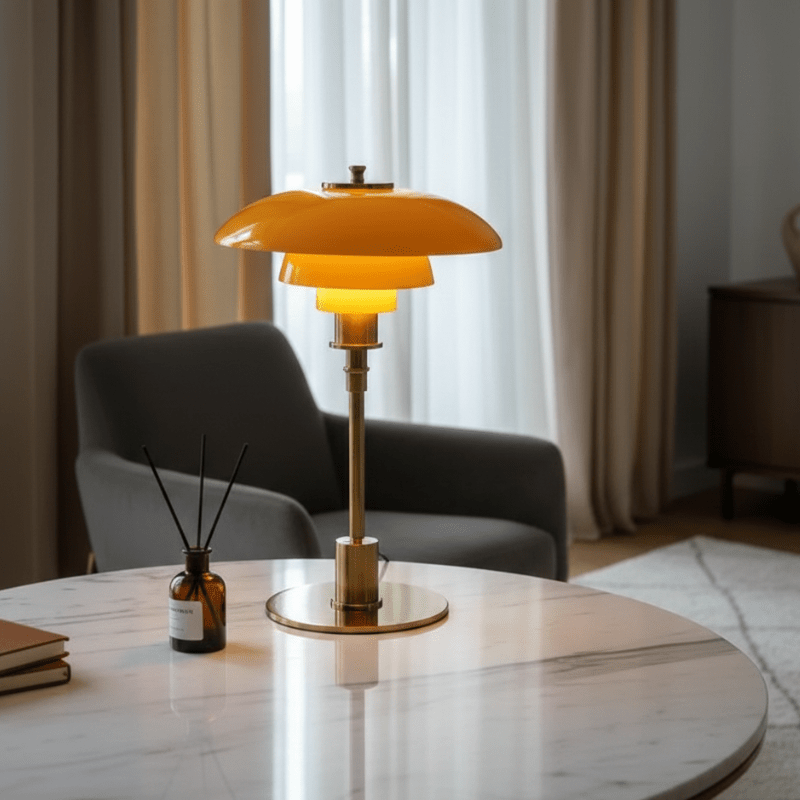 Nordycka szklana lampka stołowa LED