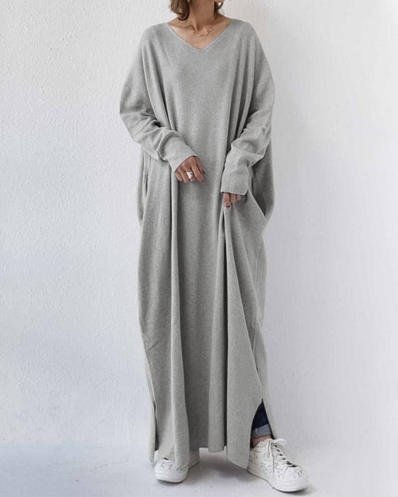Women's Relaxed V-Neck Maxi Dress
