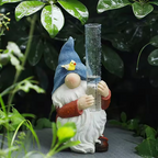 Statuetta da giardino a forma di gnomo con pluviometro