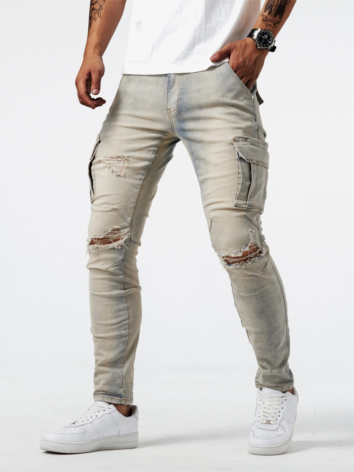 Men's Slim Fit Cargo Jeans