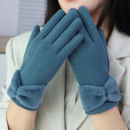 Guantes suaves al tacto con puños de lazo de pelo sintético