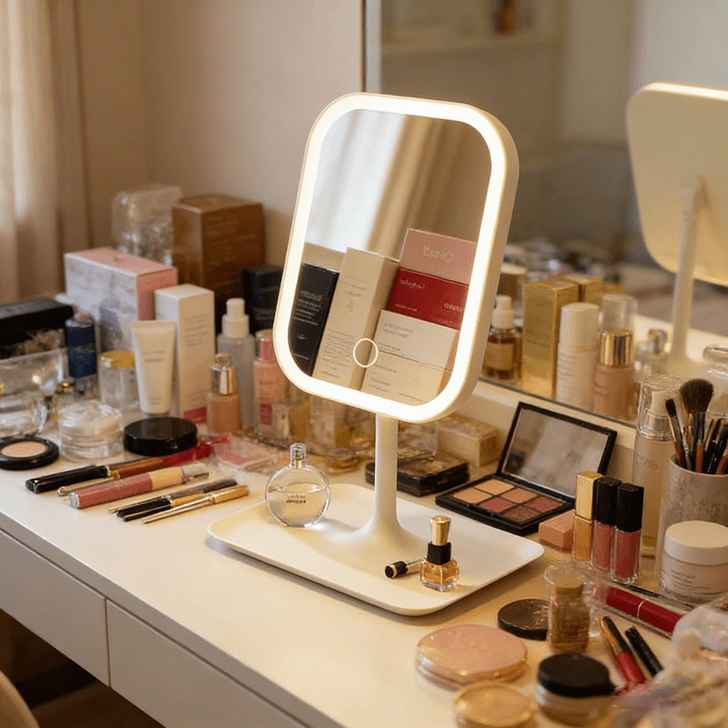 LED Vanity Mirror with Storage Tray
