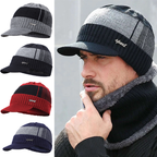 Knitted Beanie Hat with Peak